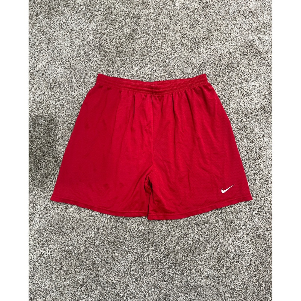 Nike Vintage 90s Mesh Athletic Shorts Mens XXL Red Basketball Gym Swoosh Logo